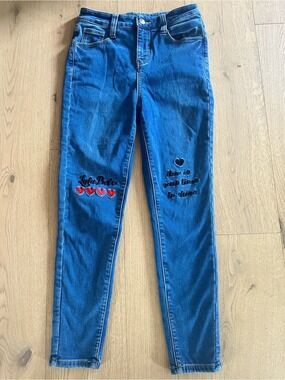 LALA BOBO  JEANS  " NOW IS YOUR TIME TO SHINE"  EMBRORDERY JEANS WOMENS SZ 27